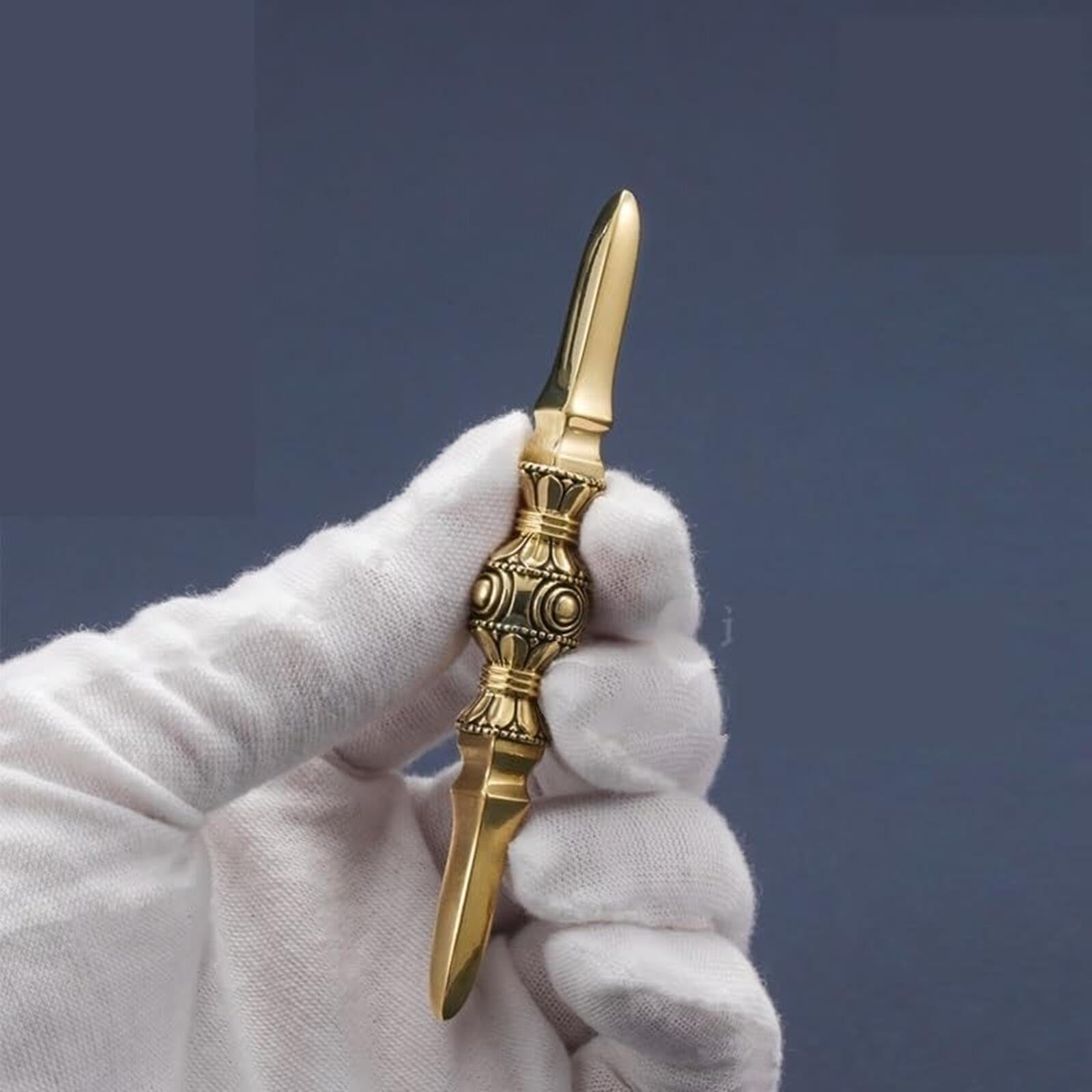 Amazon｜仏具 神具 具足 独鈷杵 金剛杵 鍮製 豆型 長さ 9cm 前具 真鍮